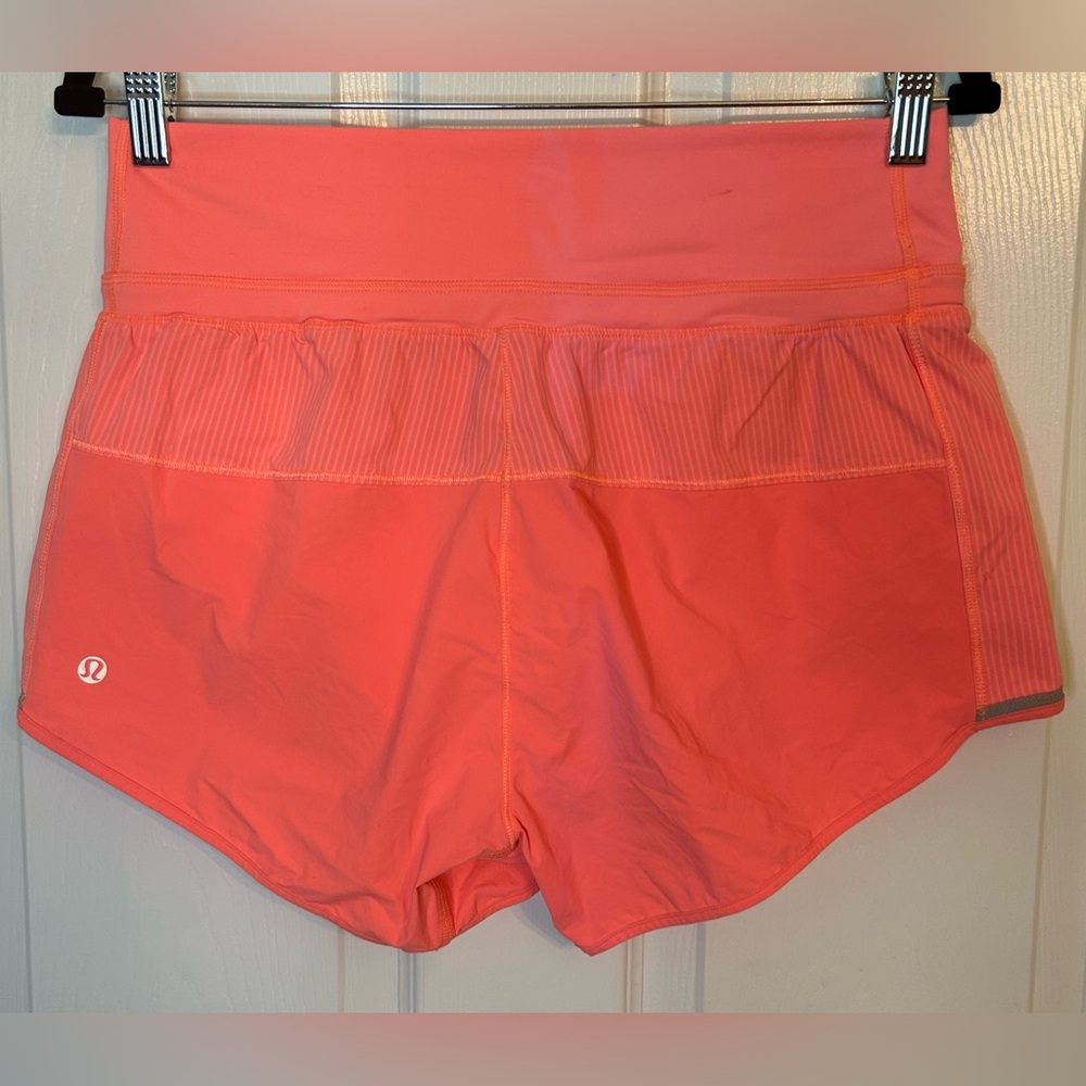 Lululemon Run: Pace Short- Pop Orange/Wagon Stripe Pop Orange/ Size 6 (FLAWED) - Picture 5 of 11